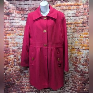 Dkny hot pink wool coat